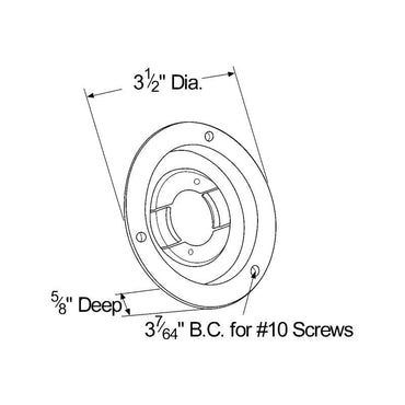 Theft-Resistant Mounting Flange & Pigtail Retention Cap For 2 1/2 Inch Round Lights