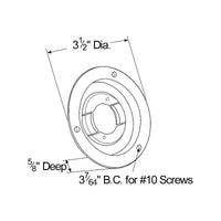 Theft-Resistant Mounting Flange & Pigtail Retention Cap For 2 1/2 Inch Round Lights